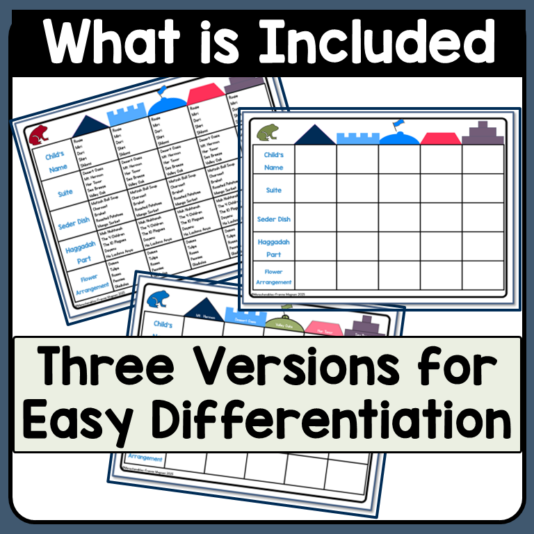 Passover Logic Puzzle - Puzzle for Passover - Holiday Logic Activity - 2