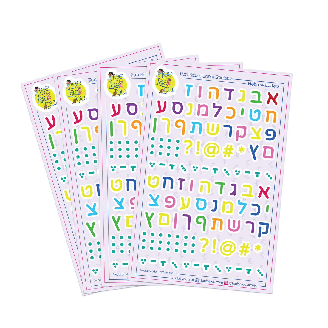 Hebrew letter stickers