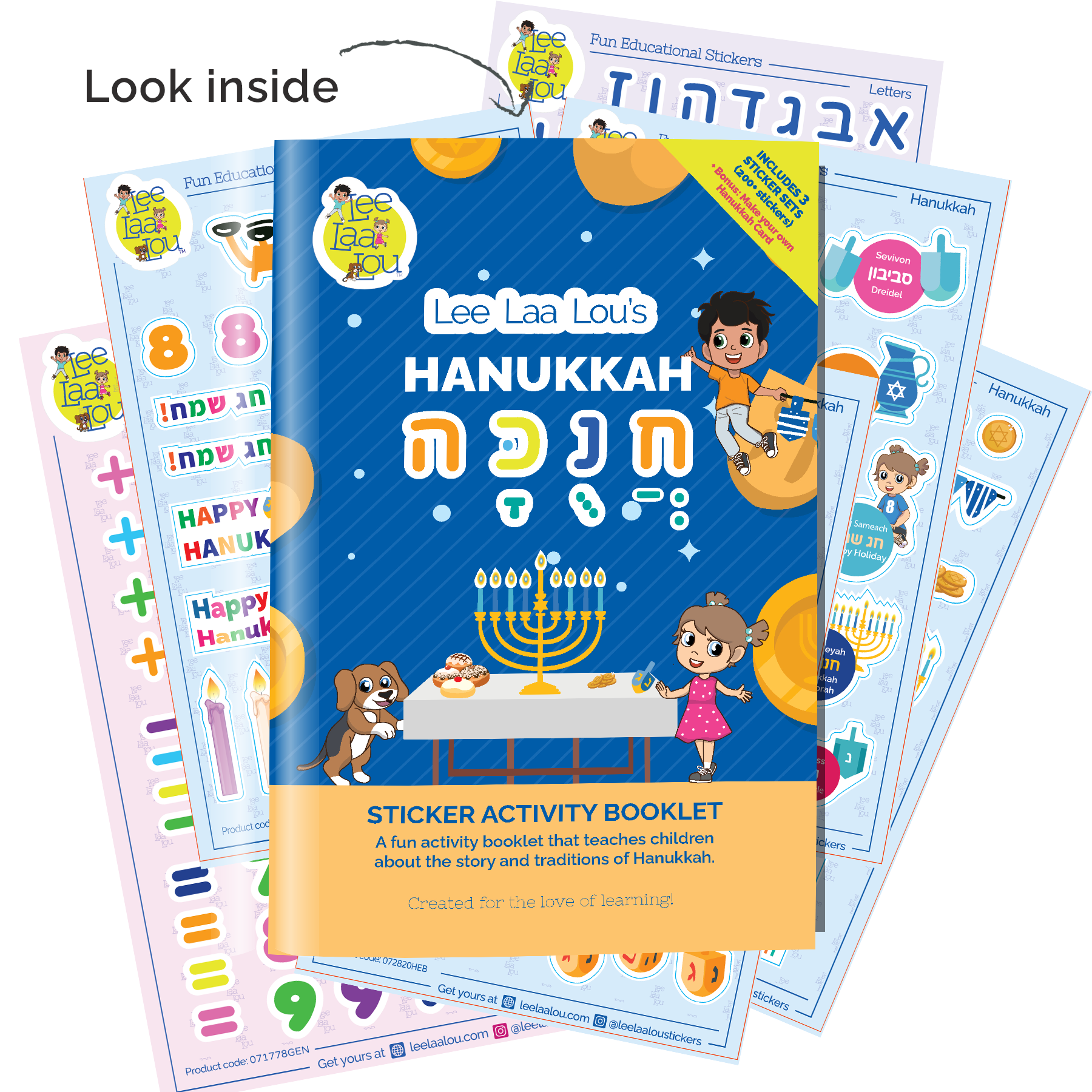 Hanukkah Stickers, Hanukkah sticker activity book, learn about Hanukkah, Chanukkah